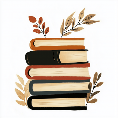 Stacked Books Illustration