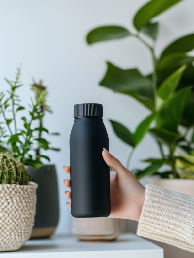 Woman Holding Water Bottle