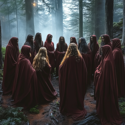 Young Cult Members in the Forest