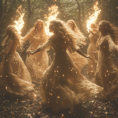 Witches Dancing in Nature