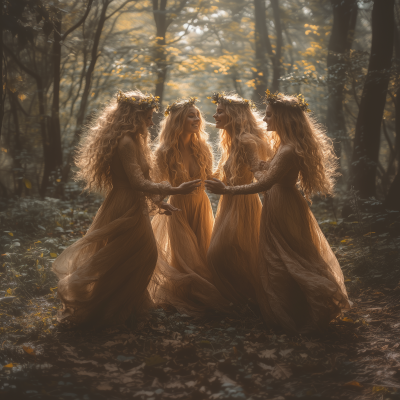 Witches Dancing in Nature