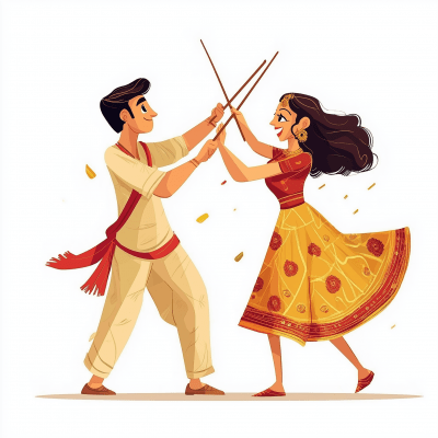 Dandiya Dance Couple