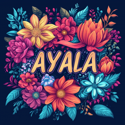 AYALA Logo with Colorful Flowers