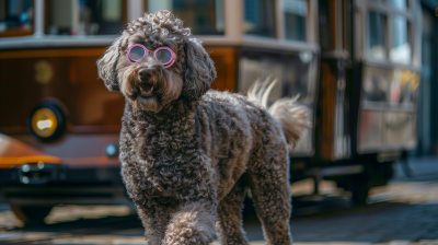 Steampunk Labradoodle in Victorian London