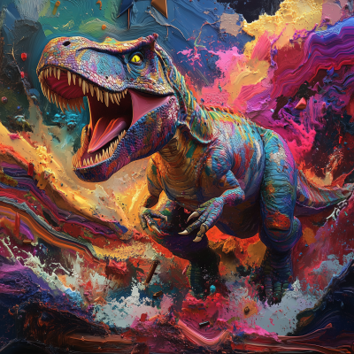 Psychedelic Tyrannosaurus Rex Artwork