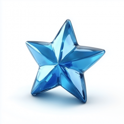 Glossy Blue 3D Star