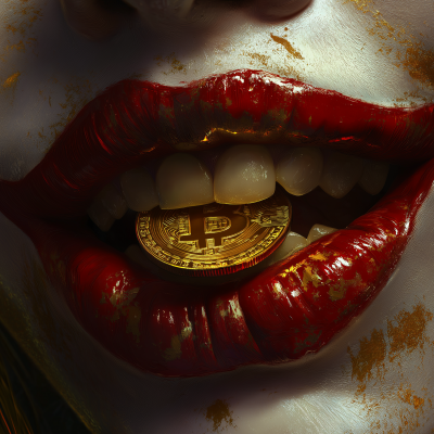 Harley Quinn Biting a Coin