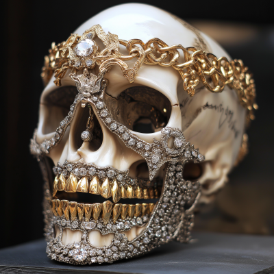 Skull with Chains and Diamonds