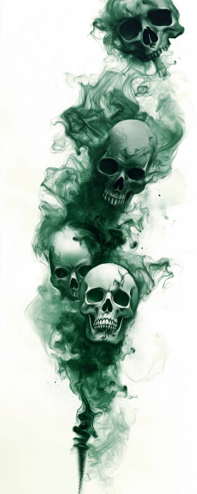 Skulls in Green Smoke