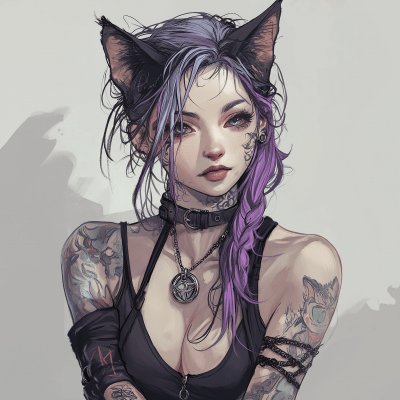 Attractive Cat-Human Hybrid Woman