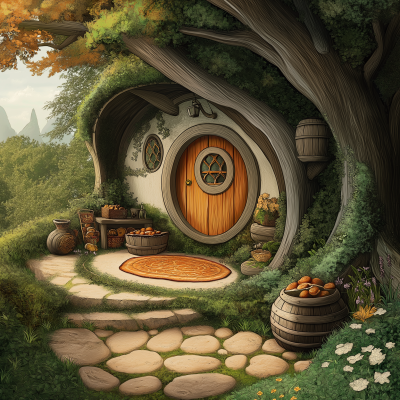 Hobbit Home Illustration