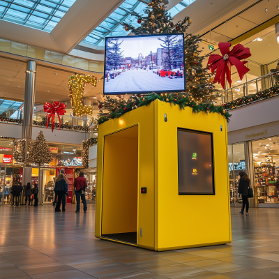 Small Yellow Box with Screen in Christmas Mall