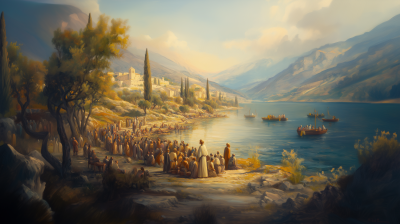 Biblical Scene at Sea of Galilee