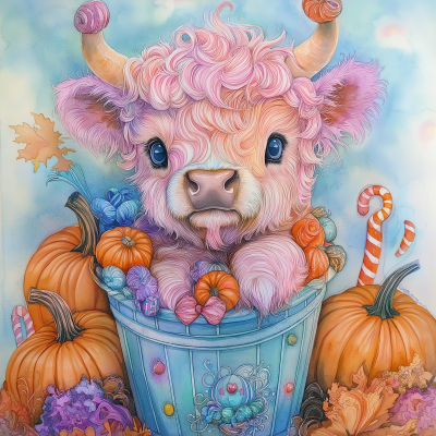 Pastel Halloween Cow