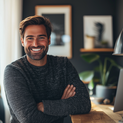 Smiling Man in Office