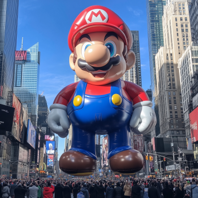 Giant Inflatable Mario in Times Square