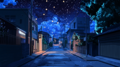 Starry Night City Street