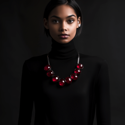 Elegant Ruby Necklace Fashion Shoot