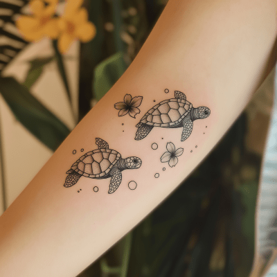 Minimalist Turtle Tattoo