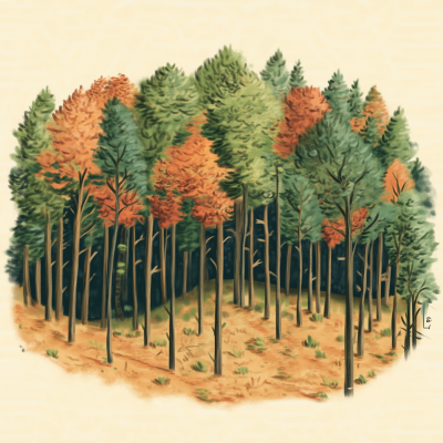 Early Fall Forest Illustration