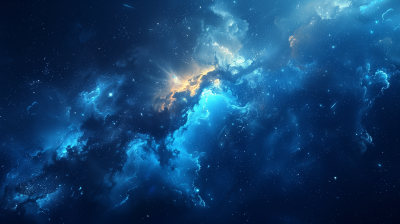 Deep Blue Galaxy Background