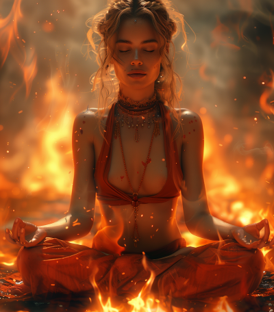 Lady Meditating on Fire