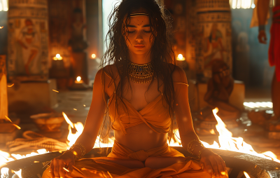 Female Priest Meditating