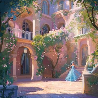 Whimsical Palace Courtyard