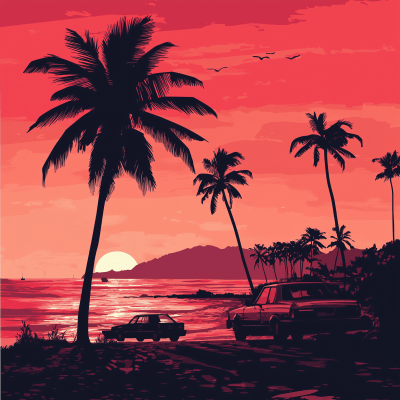 Hawaii GTA Style Poster