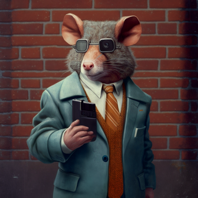 Anthropomorphic Rat in Suit