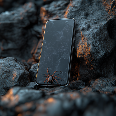 Smartphone Mockup on Rocks