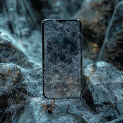 Smartphone on Spider Webs