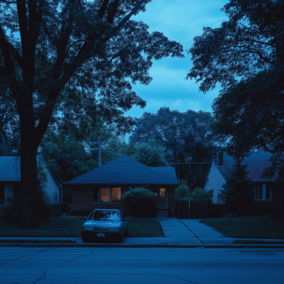 Suburban House at Dusk
