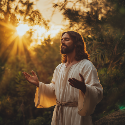 Jesus Praying in Nature