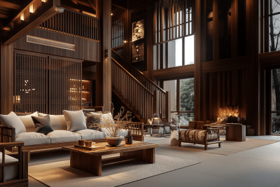 Luxury Wooden Decoration Living Room