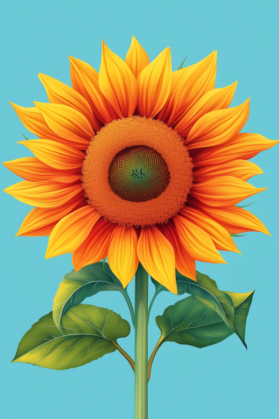 Bright Vector Sunflower