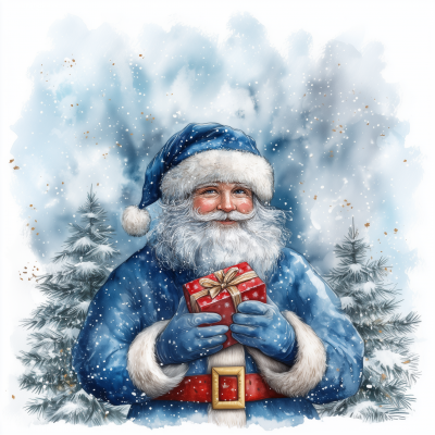 Blue Russian Santa Claus