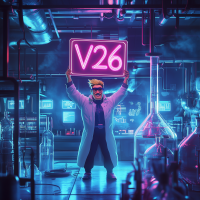 Man in Futuristic Chemistry Lab