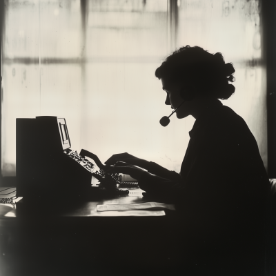 Silhouette of a Telephone Operator