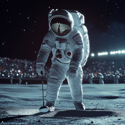 Astronaut Golfing on the Moon