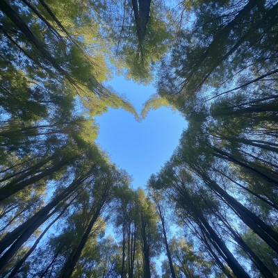 Heart Shaped Gap in Trees