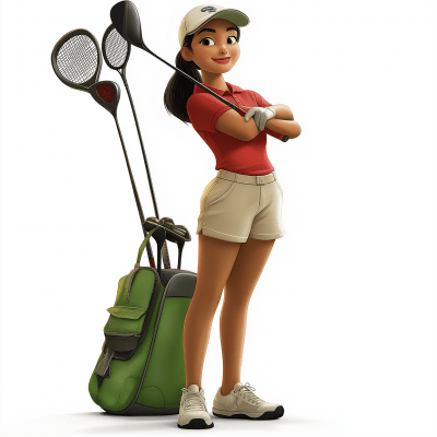 Adult Asian Female Golfer