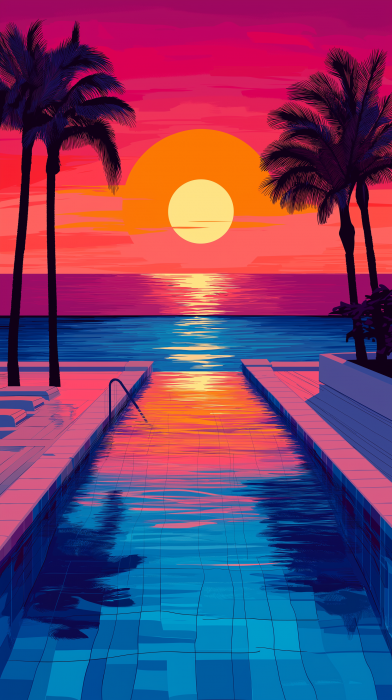 Vaporwave California Sunset