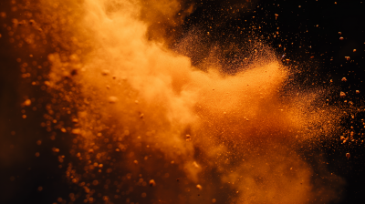 Orange Dust on Dark Background