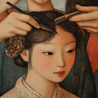 Close-Up of a Hairdresser