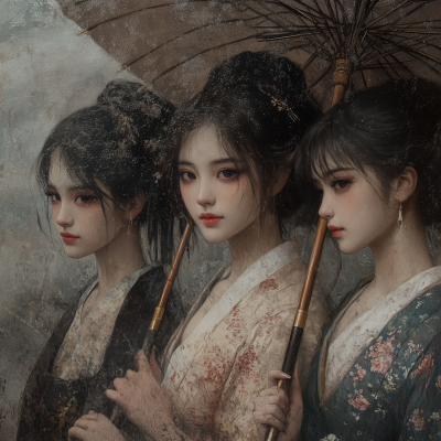 Ladies with Umbrella