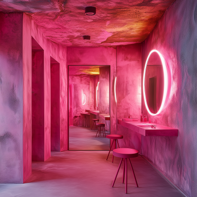 Underground Pink Makeup Studio Design