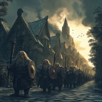 Dwarf Warriors in Dark Fantasy