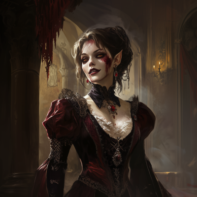 Medieval Vampire Countess Feeding