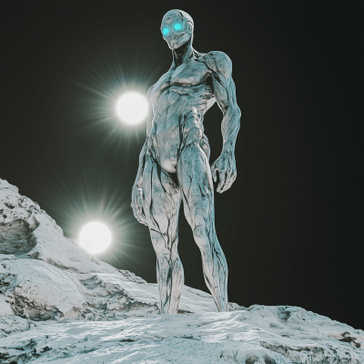 Otherworldly Humanoid on the Moon